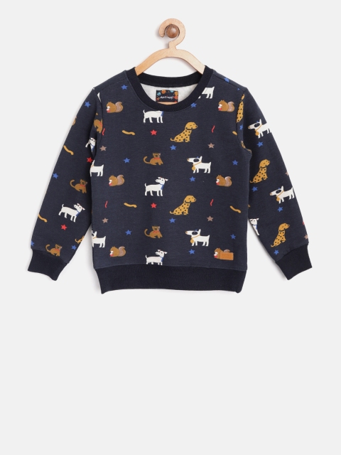 

Nauti Nati Boys Navy Blue Printed Pullover Sweatshirt