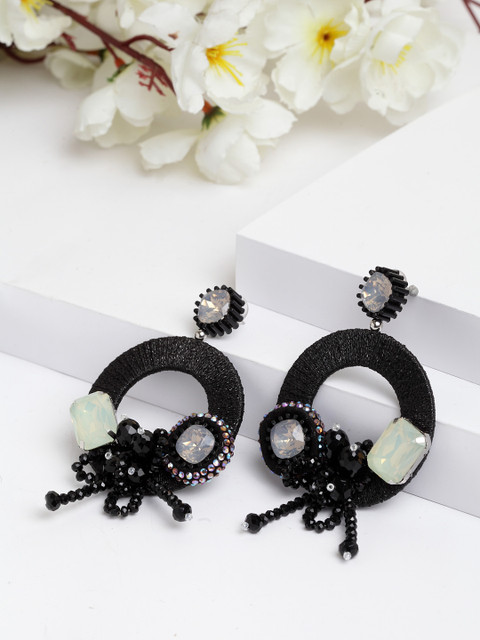 

AVANT-GARDE PARIS Black Circular Drop Earrings
