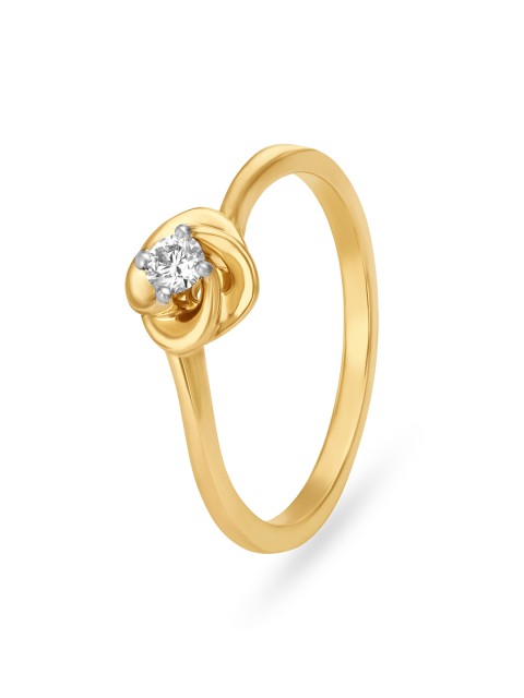 

Mia by Tanishq 14KT Gold Diamond Ring for Women in Protruding Flower Design