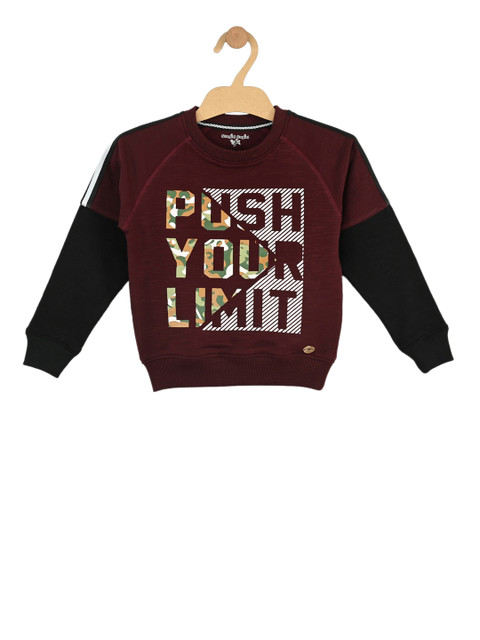 

Stupid Cupid Boys Brown & Black Printed Sweatshirt