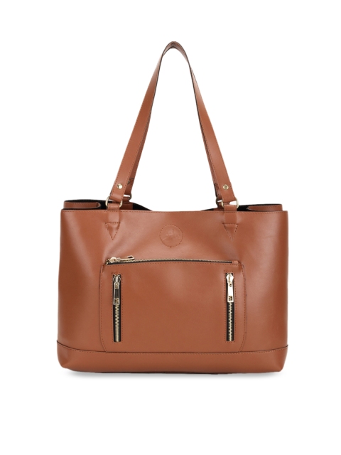 

yelloe Women Tan Brown Solid Tote Bag