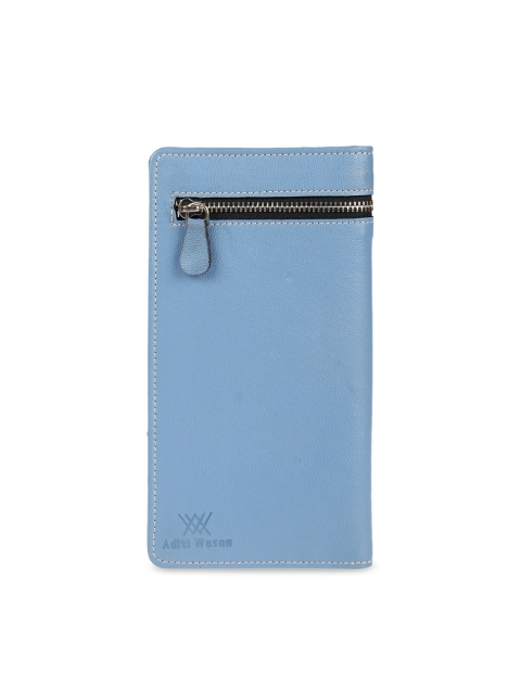 

Aditi Wasan Women Blue Solid Two Fold Leather Wallet