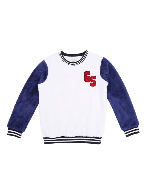 

Pantaloons Junior Boys White & Blue Solid Sweater
