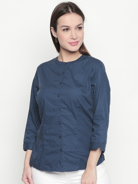 

Annabelle by Pantaloons Women Navy Blue Regular Fit Printed Casual Shirt