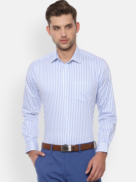 

Van Heusen Men Blue & White Regular Fit Striped Formal Shirt