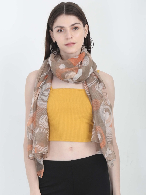 

FabSeasons Women Brown Printed Scarf