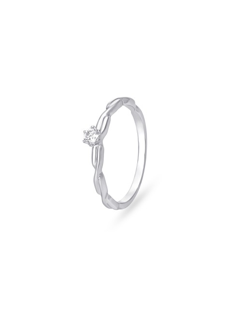 

Mia by Tanishq 14KT White Gold Diamond Ring for Women in Braided Design, Silver