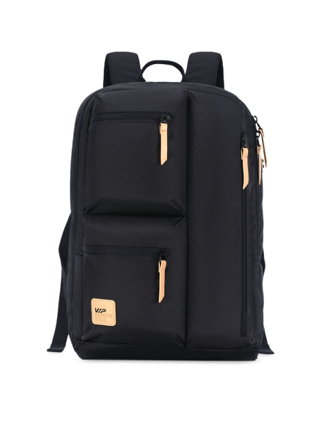 

VIP Unisex Black & Blue Solid Backpack