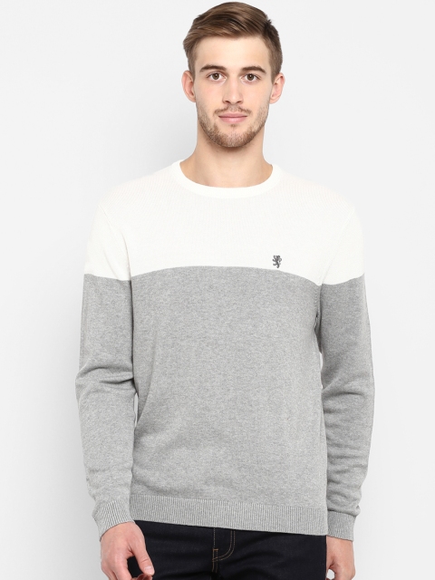 

Red Tape Men Grey & White Colourblocked Sweater