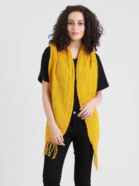 

Zink London Women Yellow Self Design Woolen Scarf