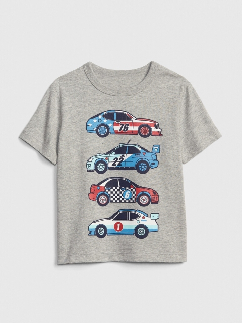 

GAP Boys Grey Printed Round Neck T-shirt