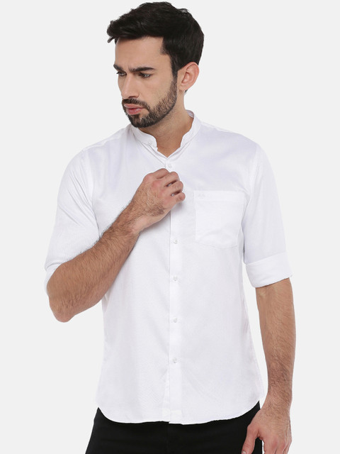 

Chennis Men White Slim Fit Solid Formal Shirt