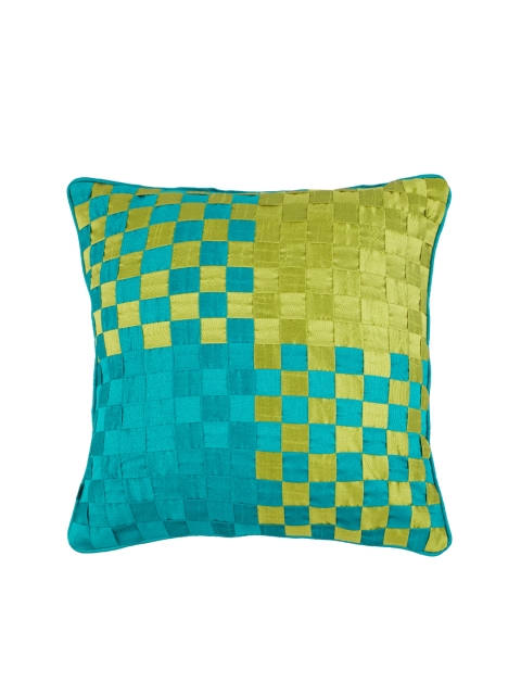 

Living Essence Green Single Geometric Square Cushion Cover