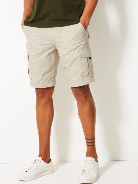 

Marks & Spencer Men Beige Regular Fit Solid Cargos