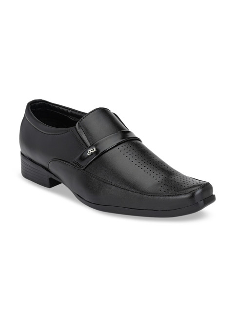

Sir Corbett Men Black Solid Slip-Ons