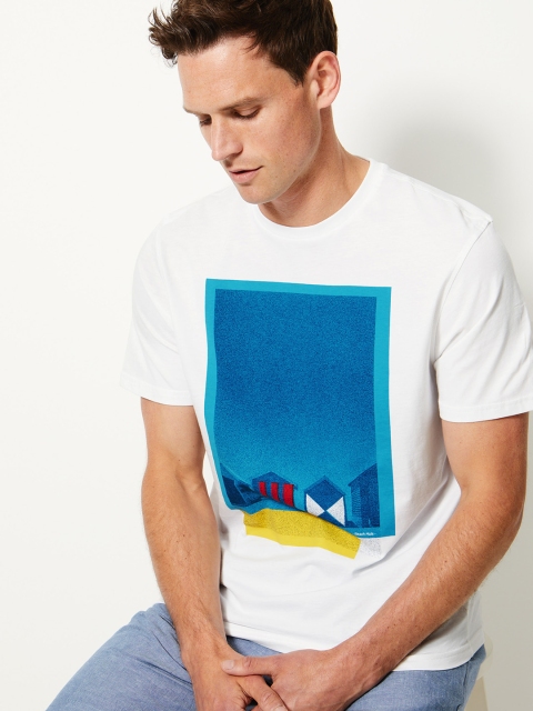 

Marks & Spencer Men White Printed Round Neck T-shirt