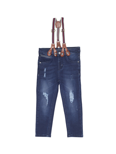 

TALES & STORIES Boys Blue Slim Fit Mid-Rise Mildly Distressed Jeans
