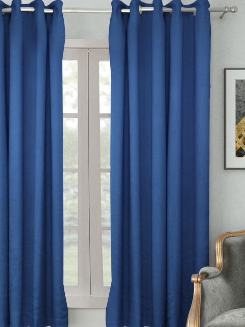HOUZZCODE Navy Blue Single Room Darkening Curtain