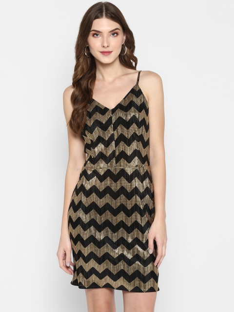 

MIAMINX Women Embellished Black Sheath Dress