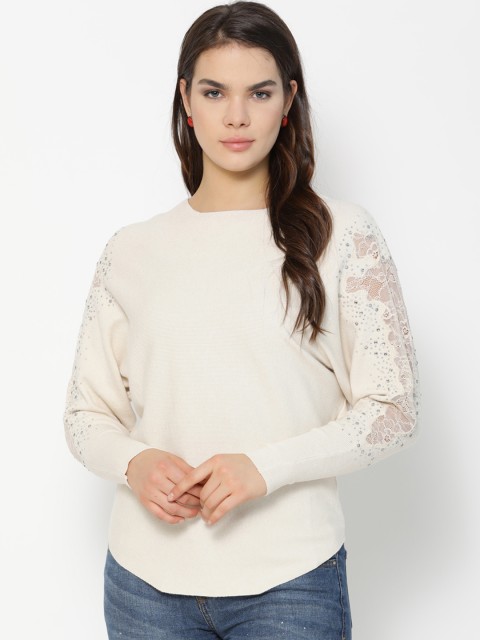 

Gipsy Women Beige Solid Sweater