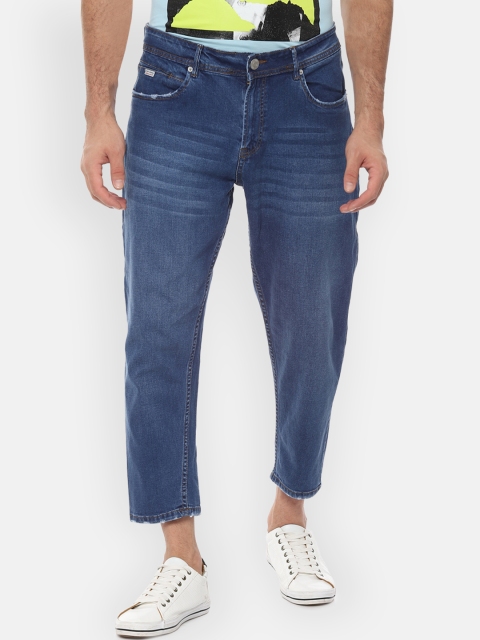 

People Men Blue Regular Fit Mid-Rise Clean Look Stretchable Jeans