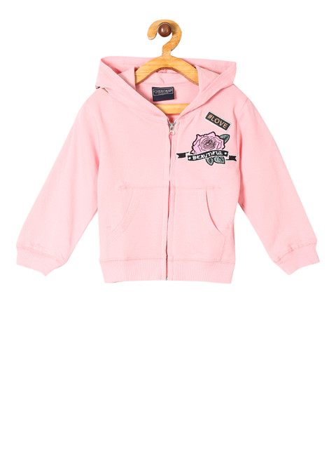 

Cherokee Girls Pink Solid Hooded Sweatshirt