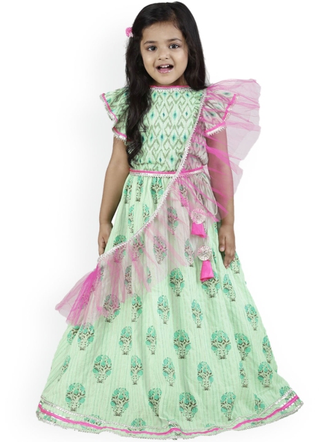 

LilPicks Green Ready to Wear Lehenga & Blouse with Dupatta