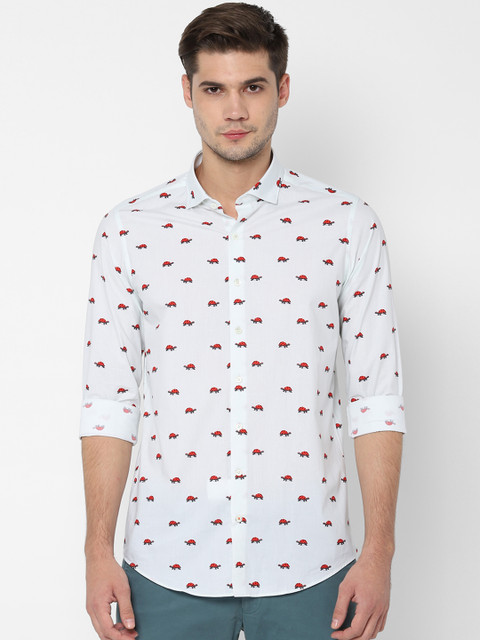 

SIMON CARTER LONDON Men White Slim Fit Printed Casual Shirt