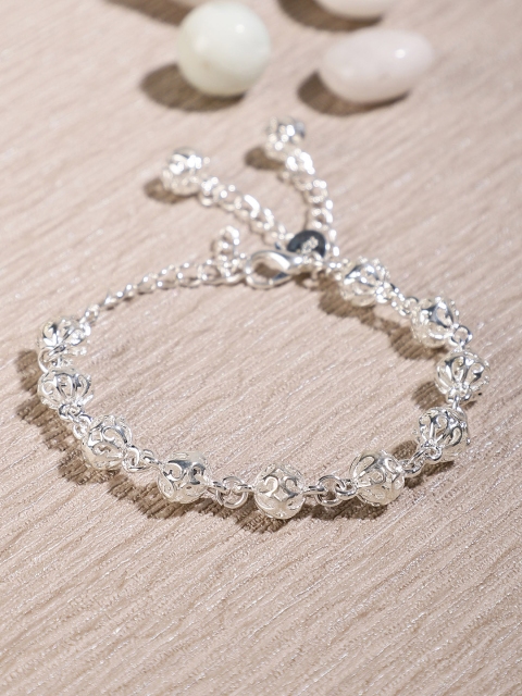 

Shining Diva Silver-Plated Sterling Silver Antique Charm Bracelet