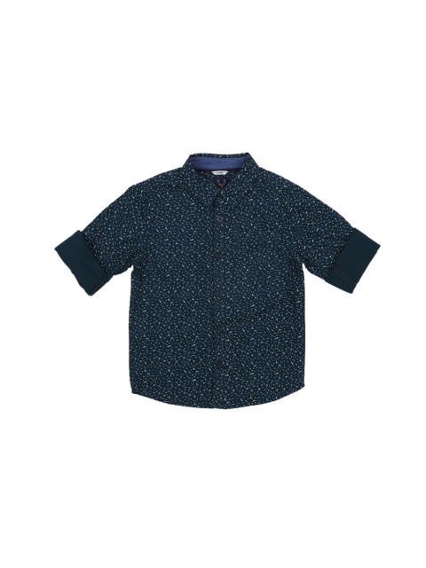 

Allen Solly Junior Boys Navy Blue & White Regular Fit Printed Casual Shirt