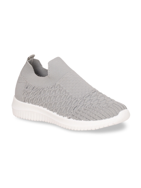 

Lovely Chick Women Grey Textured Slip-On Sneakers