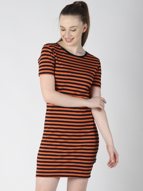 

Blue Saint Women Orange & Black Dress