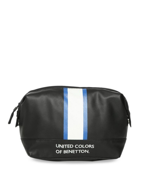 United Colors of Benetton Unisex Black Solid Toiletry Kit