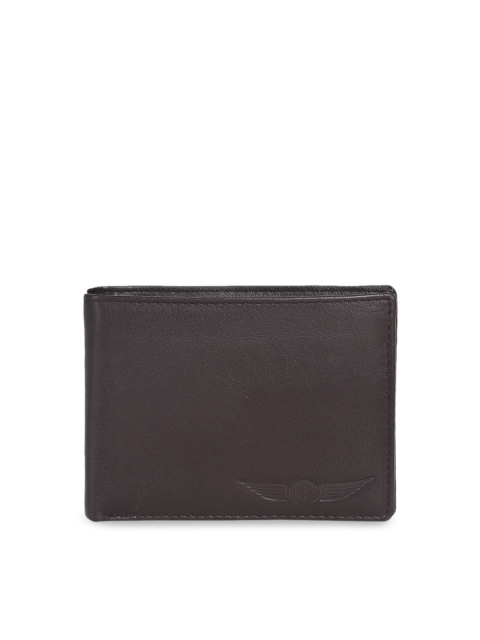 

CHRISTOPOLO Men Brown Solid Genuine Leather Two Fold Wallet