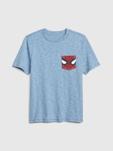 

GAP Boys Blue Solid Round Neck T-shirt
