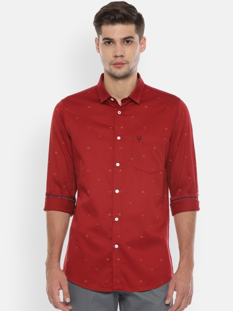 

Allen Solly Men Red Slim Fit Printed Casual Shirt