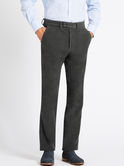 

Marks & Spencer Men Grey Regular Fit Solid Formal Trousers