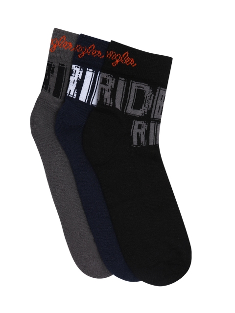 Wrangler Men Pack of 3 Assorted Patterned Ankle-Length Socks