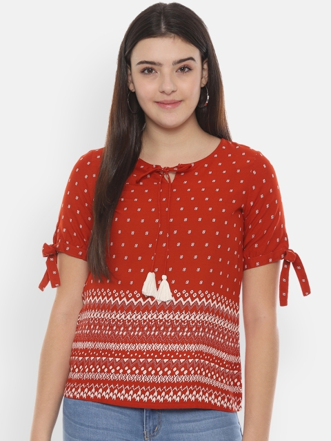 

People Women Red Printed Top