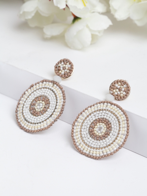 

AVANT-GARDE PARIS Beige Circular Drop Earrings