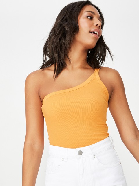 

COTTON ON Women Mustard Solid Top
