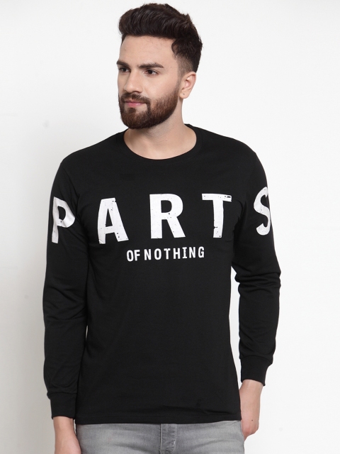 

WILD WEST Men Black Printed Round Neck T-shirt