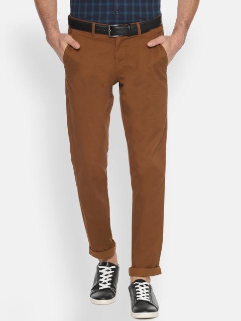 

Van Heusen Sport Men Brown Slim Fit Self Design Regular Trousers