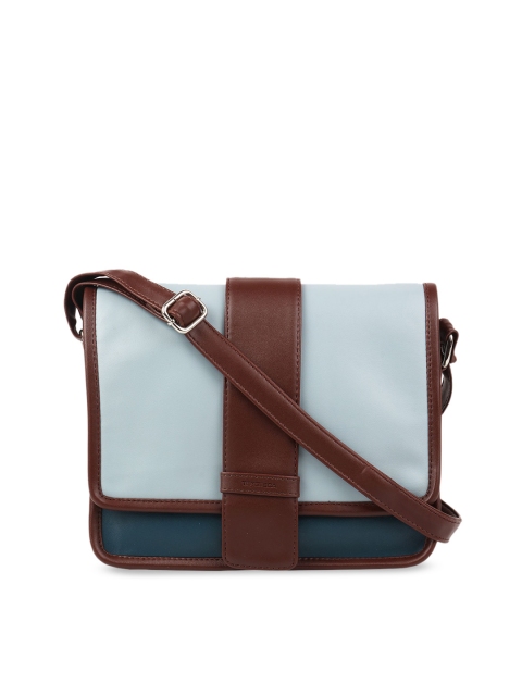 

Toteteca Blue & Brown Colourblocked Sling Bag