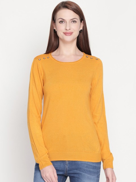 

Honey by Pantaloons Women Mustard Solid Sweater