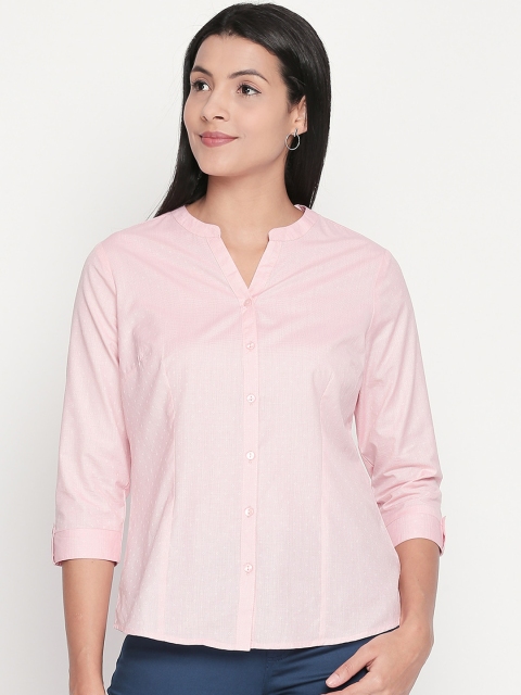 

Annabelle by Pantaloons Women Pink Regular Fit Self-Design Formal Shirt