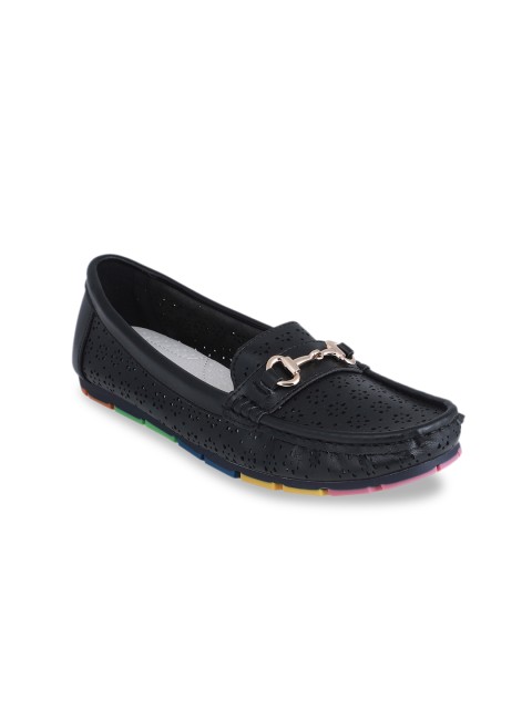 

pelle albero Women Black Horsebit Loafers