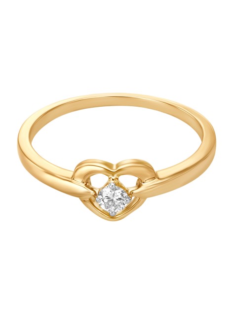 

Mia by Tanishq 14KT Gold Diamond Heart Ring for Women in Modern Design