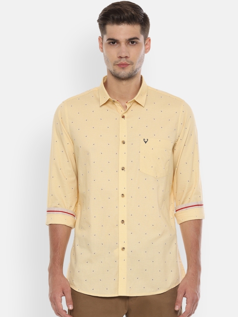 

Allen Solly Men Yellow Slim Fit Printed Casual Shirt