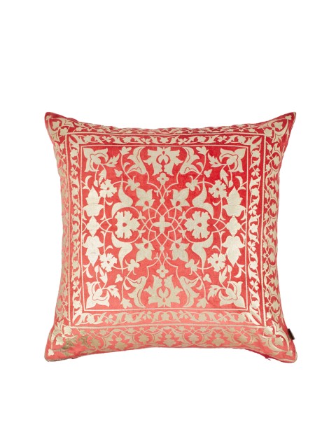 

HomeTown Multicoloured Floral Square Cushion Cover, Red